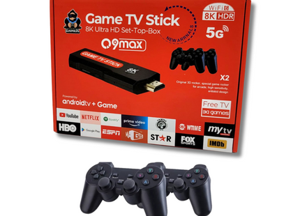 Game Stick Q9 Max 8K con 2 Controles + TV Box