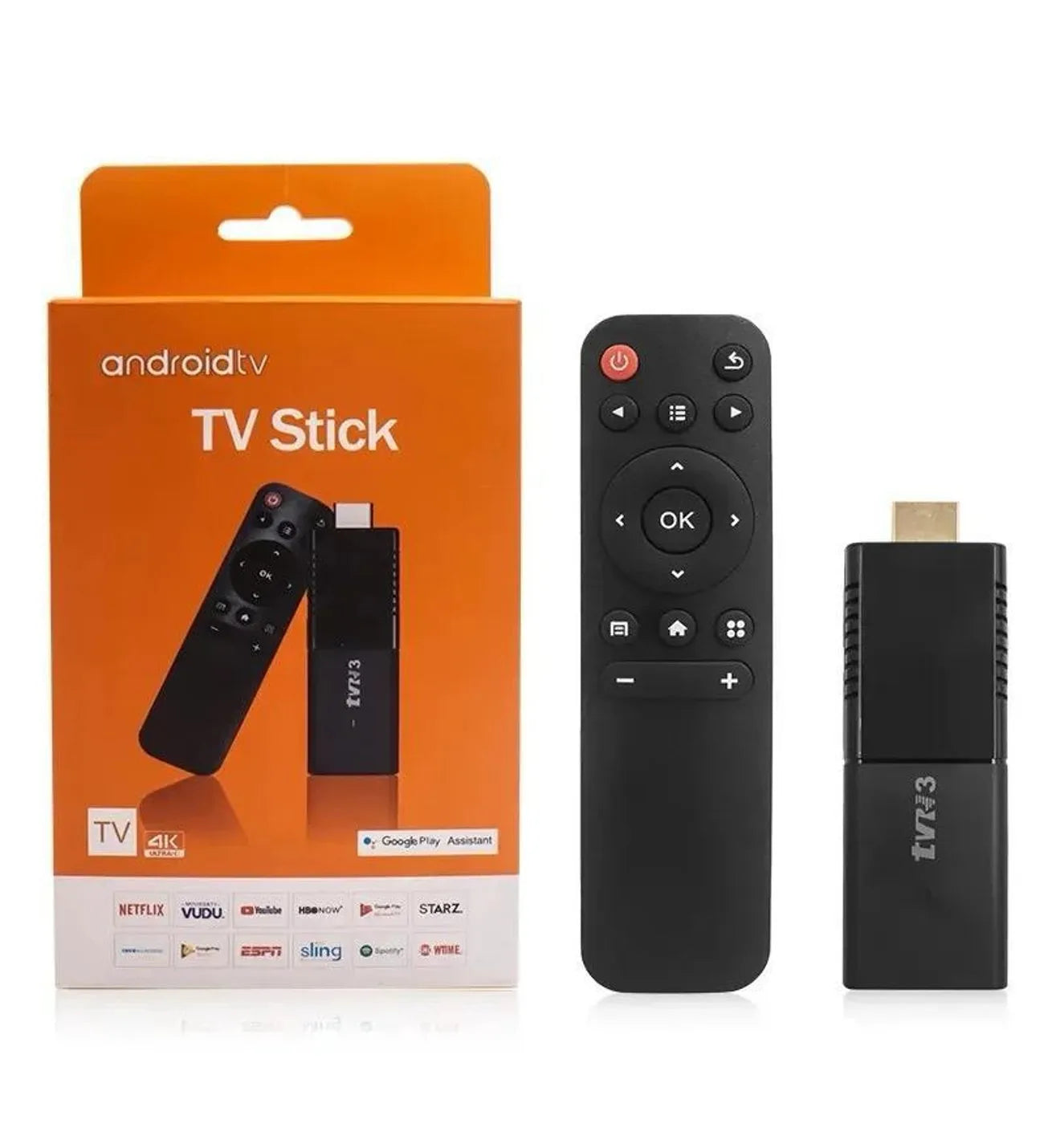 TV Stick TVR3 Android TV 4K con control remoto