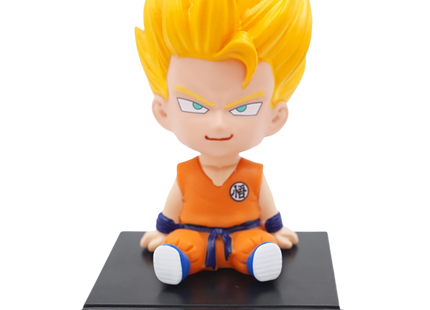 Bobblehead Goku SSJ Sentado -  Soporte para celular