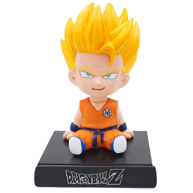 Bobblehead Goku SSJ Sentado -  Soporte para celular